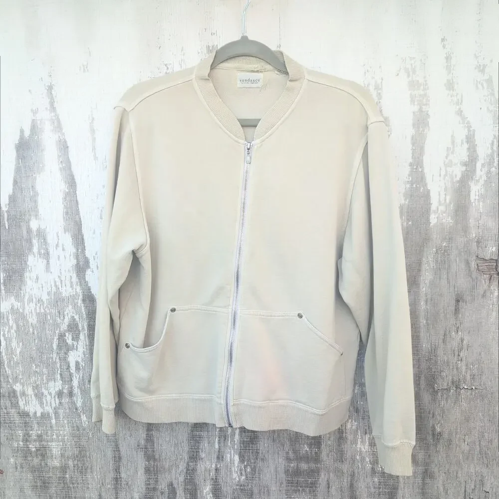 Vintage Sundance Full Zip Bomber Tonal Minimalist Sweatshirt Women's Large